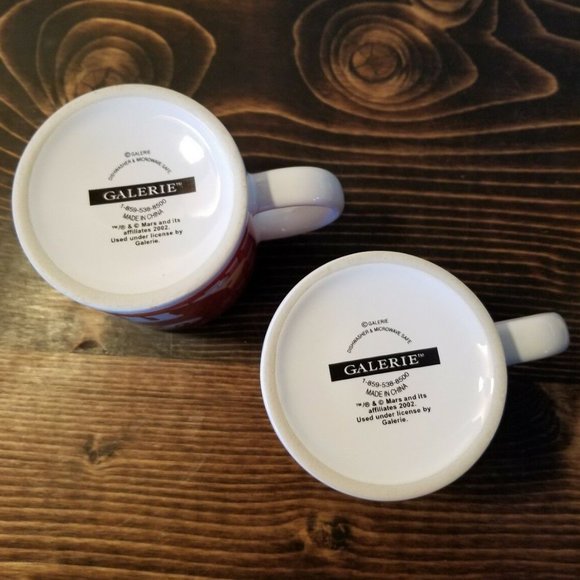 Red M&Ms Candy Coffee Tea Mug Cup Mars Galerie Pair Set of 2 - Picture 7 of 8